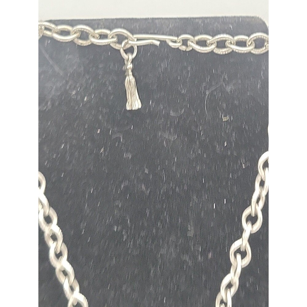 Stunning Vintage Huge Squash Blossom Silvertone Faux Turquoise Cabochon Necklace - Picture 5 of 9